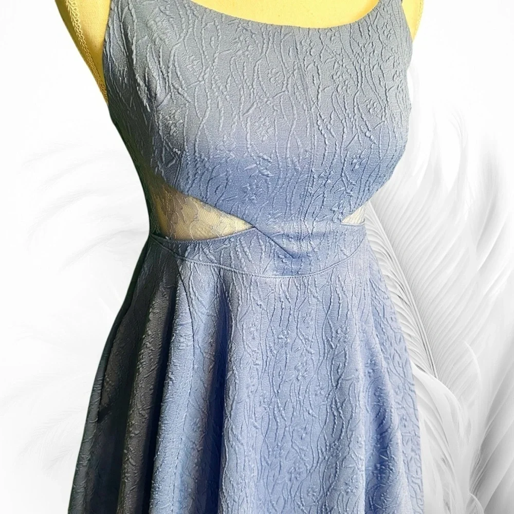 NWOT Free People Femme ‘Brooklyn’ Skater Mini Dress in Cornflower Blue Size XS